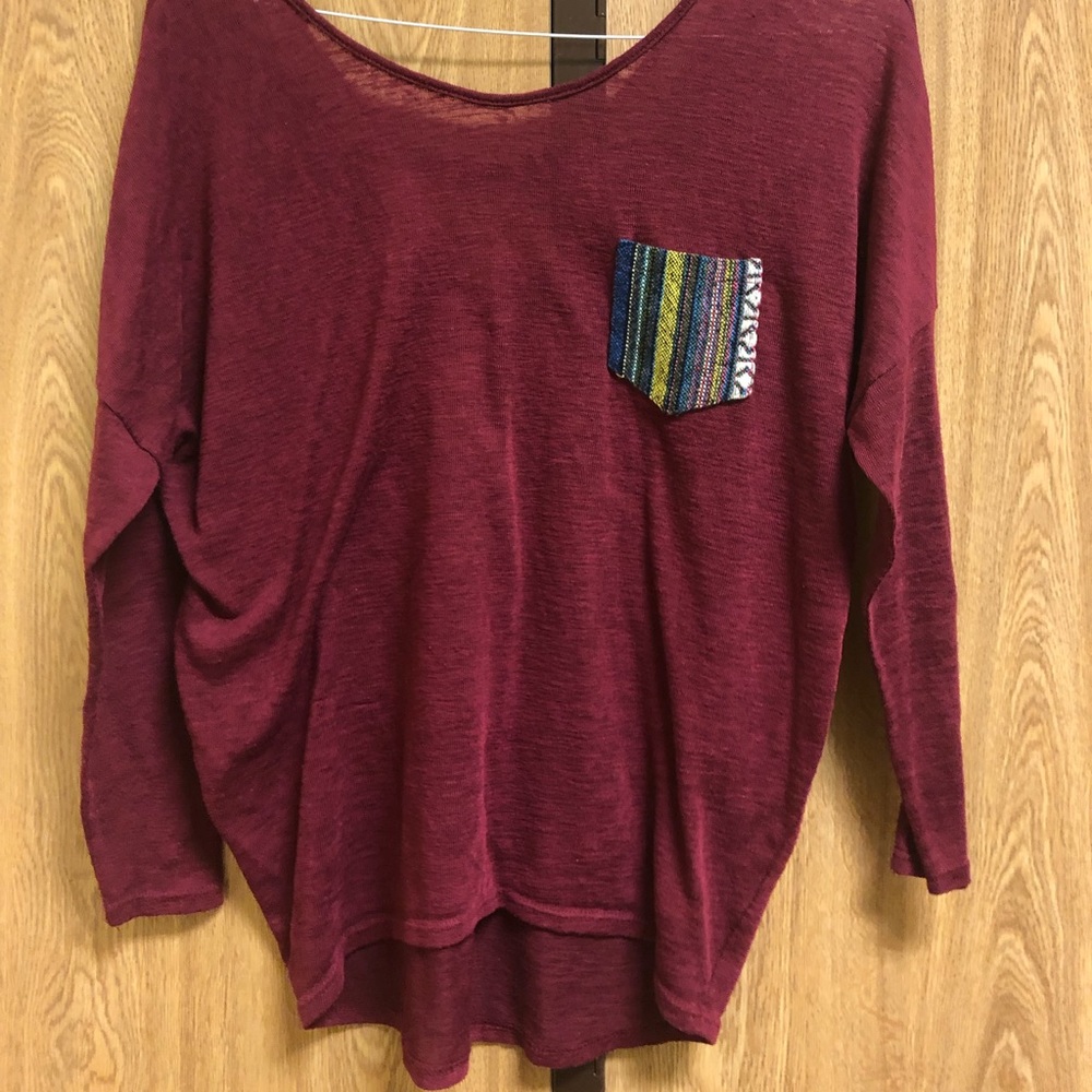 Maroon top